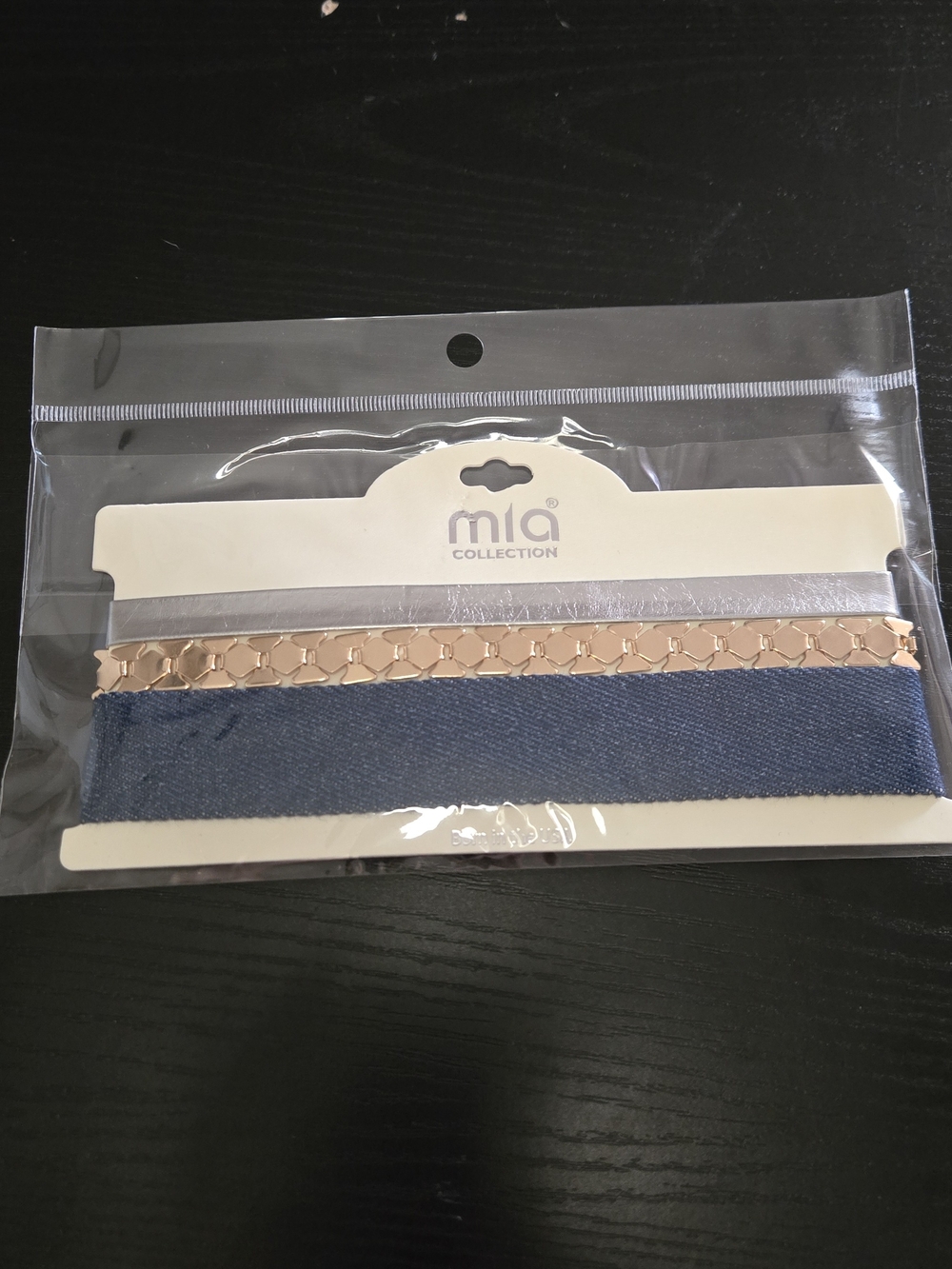 MIA COLLECTION Blue Denim and Silver Choker Set Of 3
